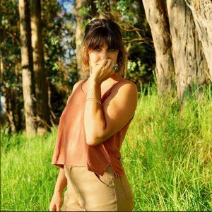 Jungmaven Cropped Hemp Tank Top in Terracotta